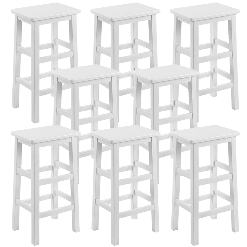 Backless Solid Wood Counter Stool Industrial Wooden Armless High Chair