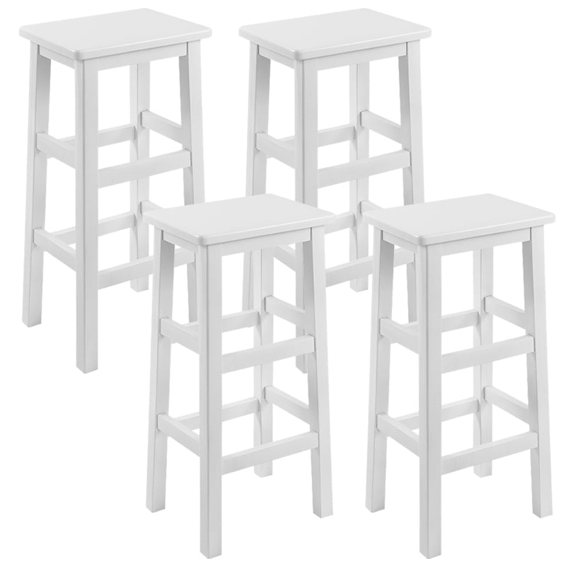 Backless Solid Wood Counter Stool Industrial Wooden Armless High Chair