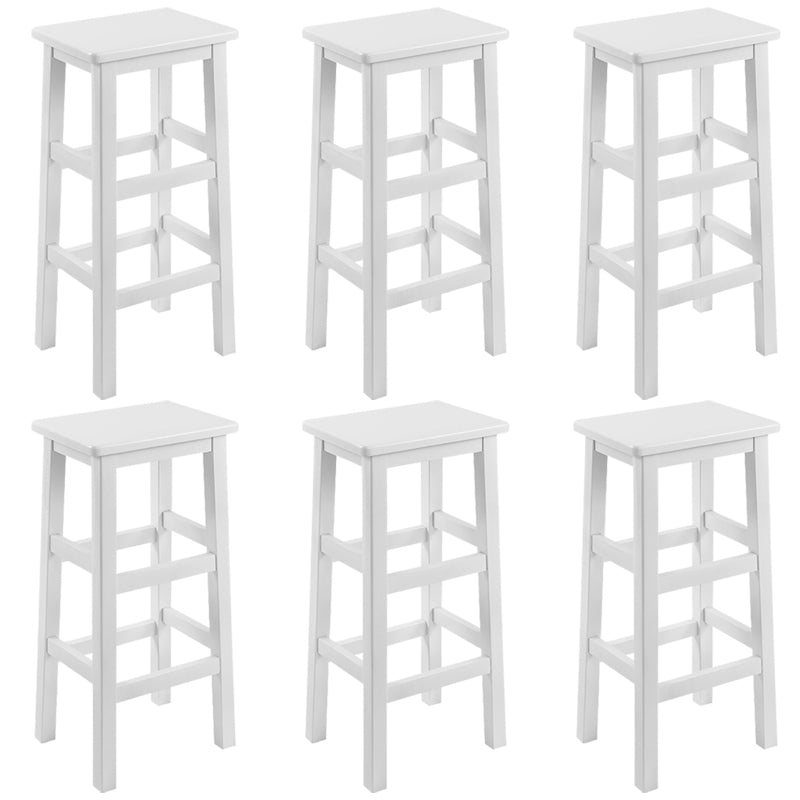 Backless Solid Wood Counter Stool Industrial Wooden Armless High Chair
