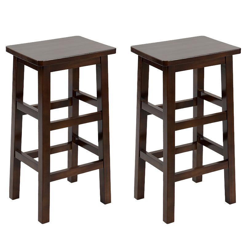 Backless Solid Wood Counter Stool Industrial Wooden Armless High Chair