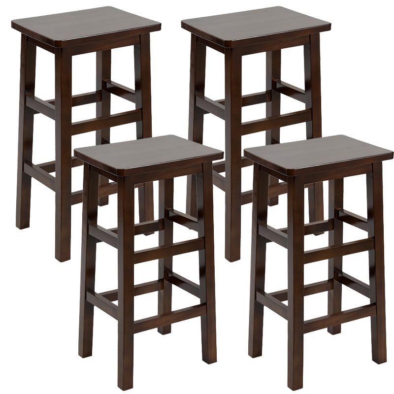 Backless Solid Wood Counter Stool Industrial Wooden Armless High Chair