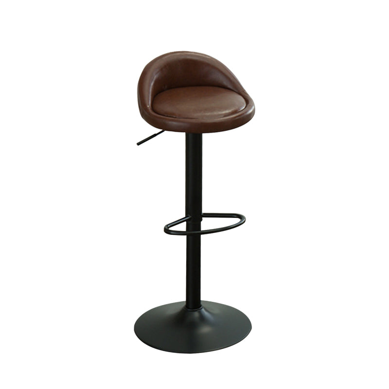 Industrial Backrest Chair with Metal Base Adjustable High Chair for Bistro Bar