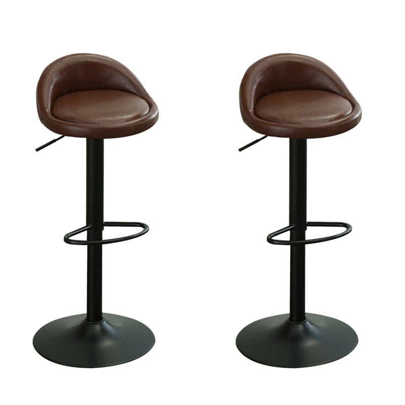 Industrial Backrest Chair with Metal Base Adjustable High Chair for Bistro Bar
