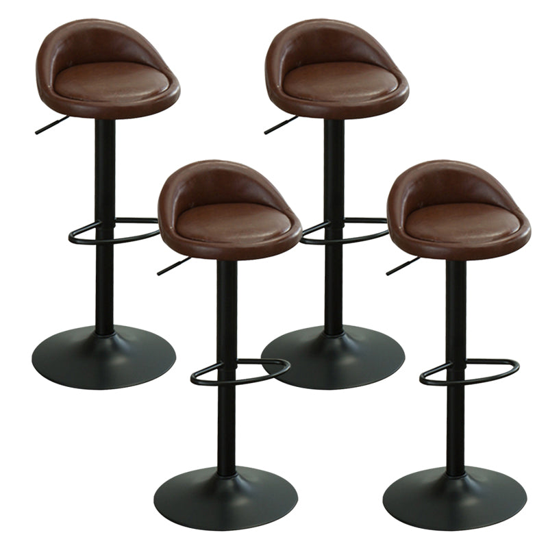 Industrial Backrest Chair with Metal Base Adjustable High Chair for Bistro Bar
