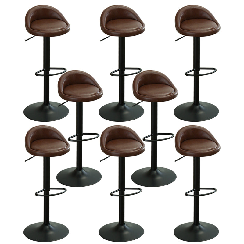 Industrial Backrest Chair with Metal Base Adjustable High Chair for Bistro Bar