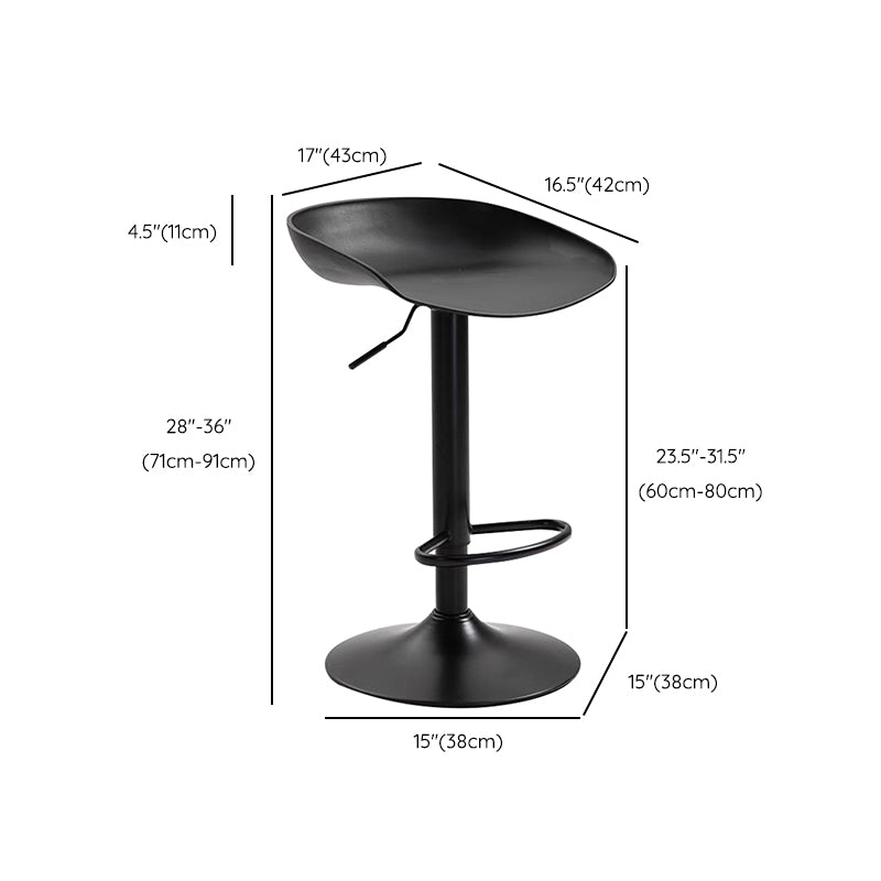 Industrial Backrest Chair with Metal Base Adjustable High Chair for Bistro Bar