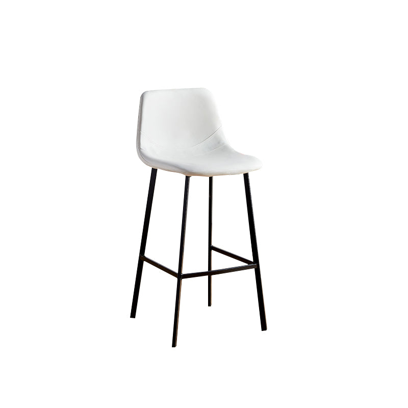 Faux Leather Armless Counter Stool Modern Style Low Back Bar Stool for Indoor