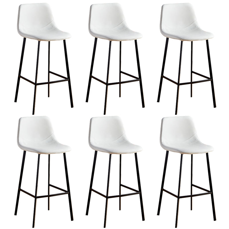 Faux Leather Armless Counter Stool Modern Style Low Back Bar Stool for Indoor