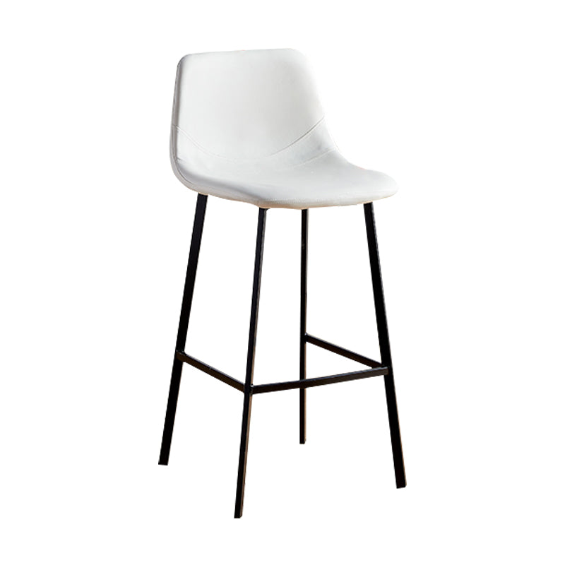Faux Leather Armless Counter Stool Modern Style Low Back Bar Stool for Indoor