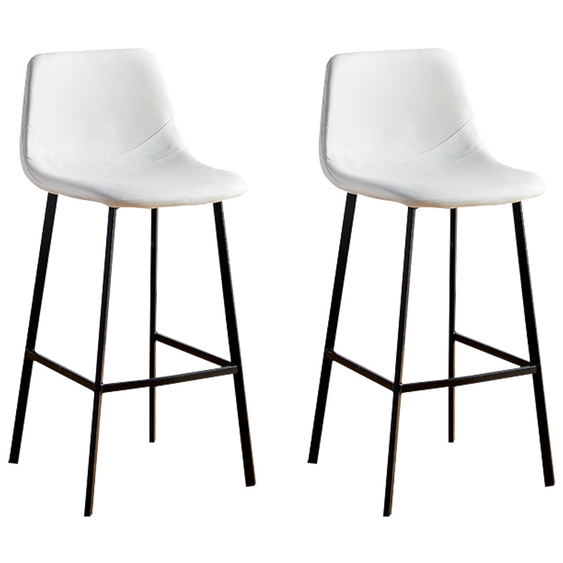 Faux Leather Armless Counter Stool Modern Style Low Back Bar Stool for Indoor