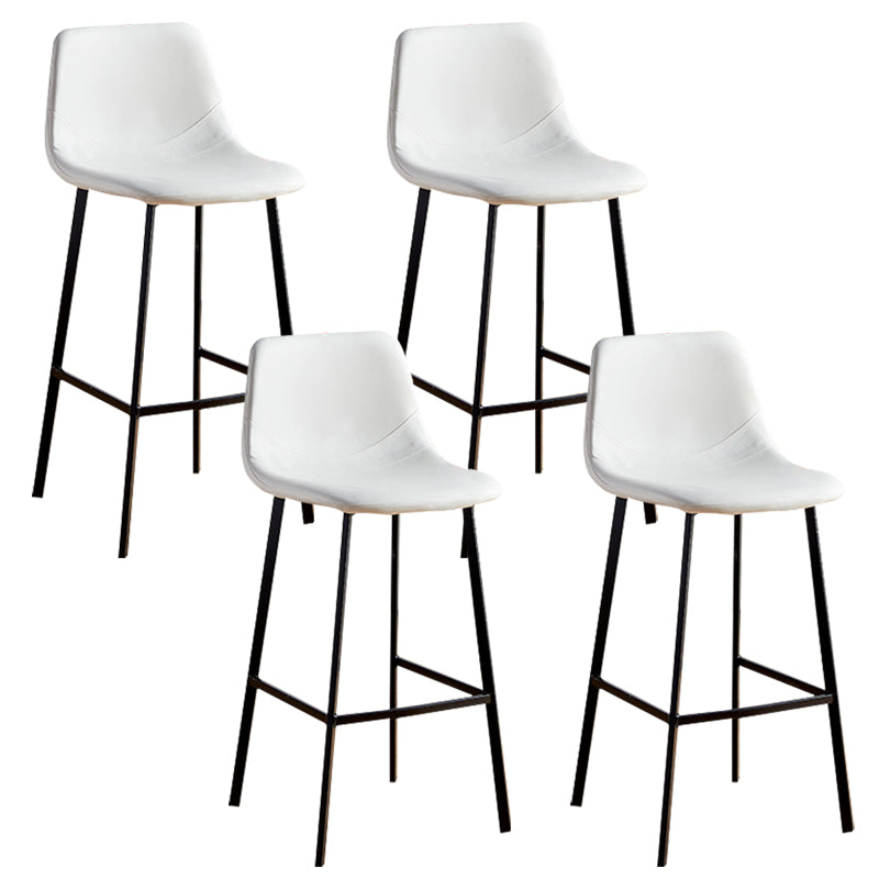 Faux Leather Armless Counter Stool Modern Style Low Back Bar Stool for Indoor