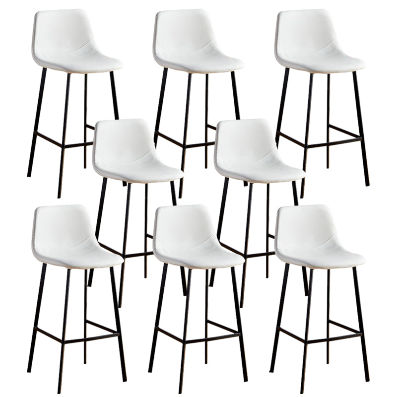 Faux Leather Armless Counter Stool Modern Style Low Back Bar Stool for Indoor