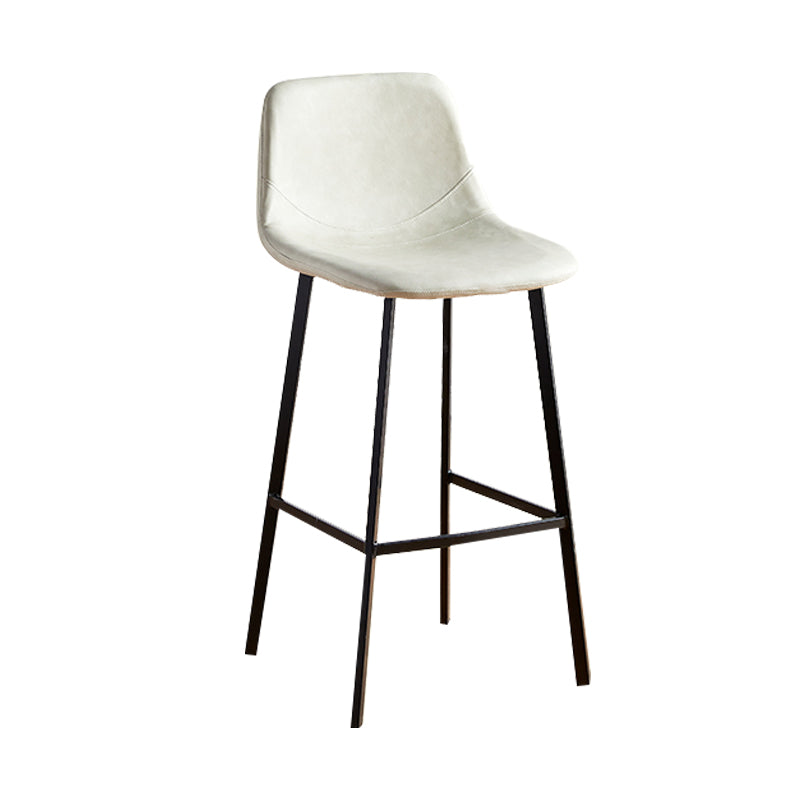Faux Leather Armless Counter Stool Modern Style Low Back Bar Stool for Indoor