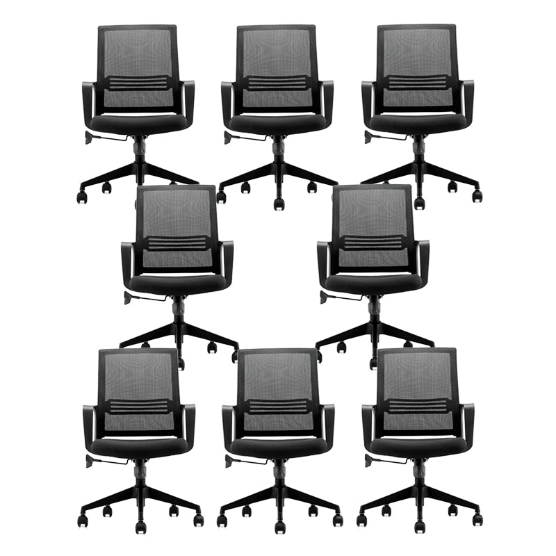 Modern Desk Chair Mesh Ergonomic Computer Chair Mid-Back Chair with Wheels
