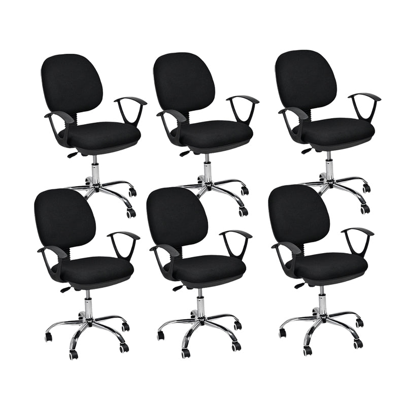 Contemporary Swivel Chair Microfiber Black Task Office Chair