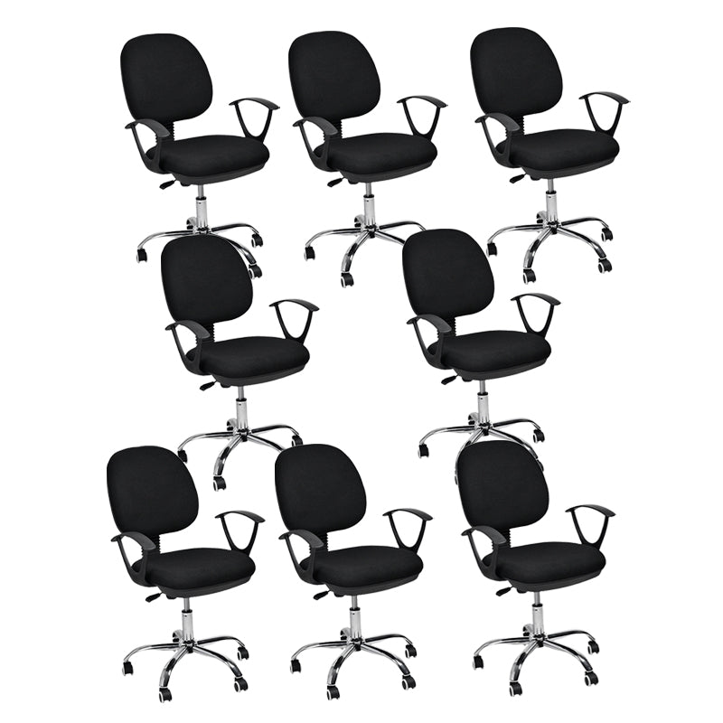 Contemporary Swivel Chair Microfiber Black Task Office Chair