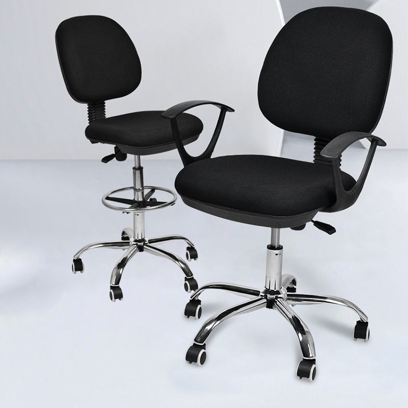 Contemporary Swivel Chair Microfiber Black Task Office Chair