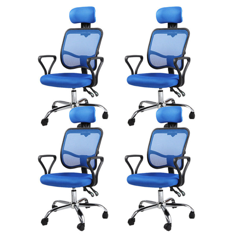 Modern Adjustable Seat Height Office Chair Fixed Arms Swivel Chair