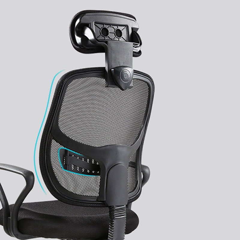 Modern Adjustable Seat Height Office Chair Fixed Arms Swivel Chair