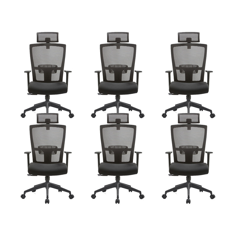 26 Inch Wide Modern Desk Chair Black Fixed Arms Office Chair