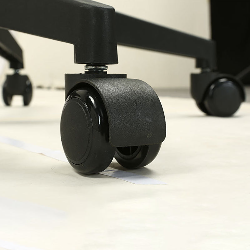 26 Inch Wide Modern Desk Chair Black Fixed Arms Office Chair