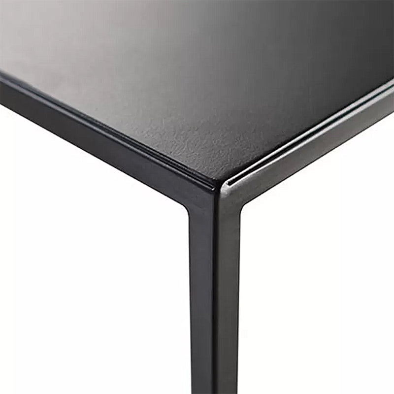 Mid-Century Modern Iron Coffee Table Black Finish Square Cocktail Table