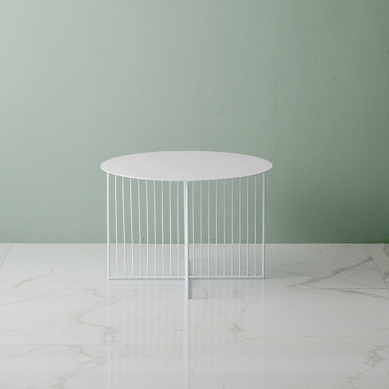 Mid-Century Modern Iron Coffee Table Metal Round Frame Cocktail Table
