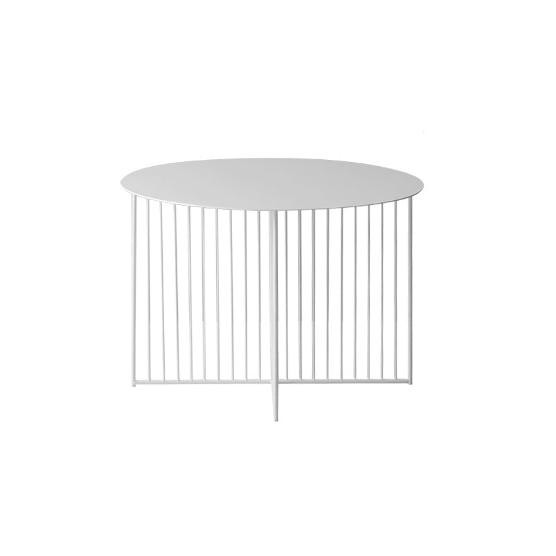 Mid-Century Modern Iron Coffee Table Metal Round Frame Cocktail Table