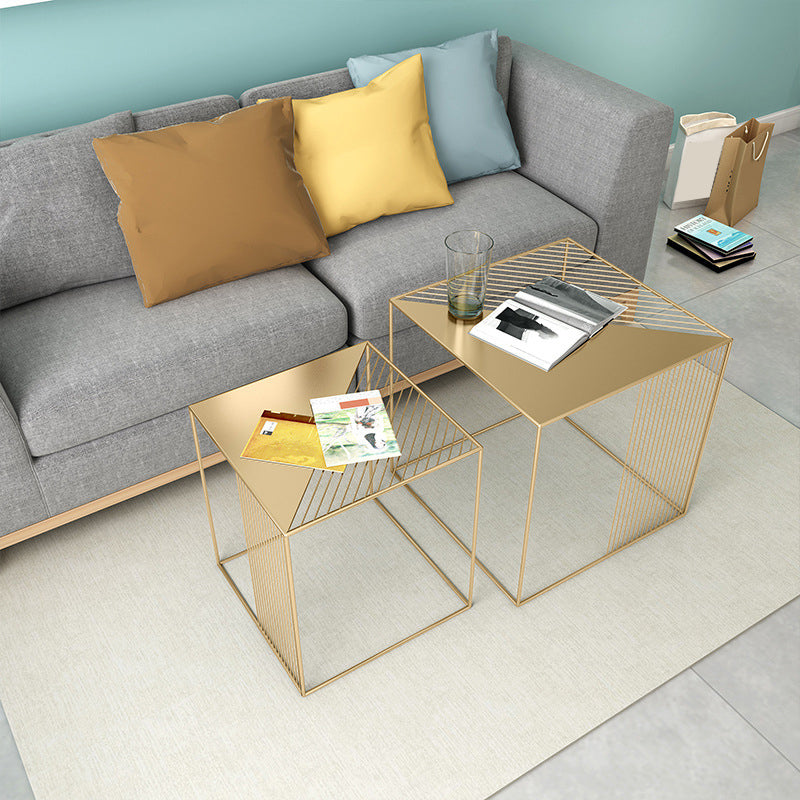 Metal Square Coffee Table Mid Century Simple Frame Cocktail Table