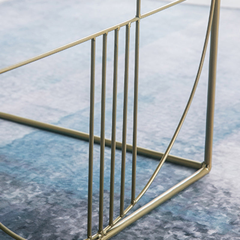 Brass Iron Frame Coffee Table Mid-Century Modern 17.7" W Square Cocktail Table