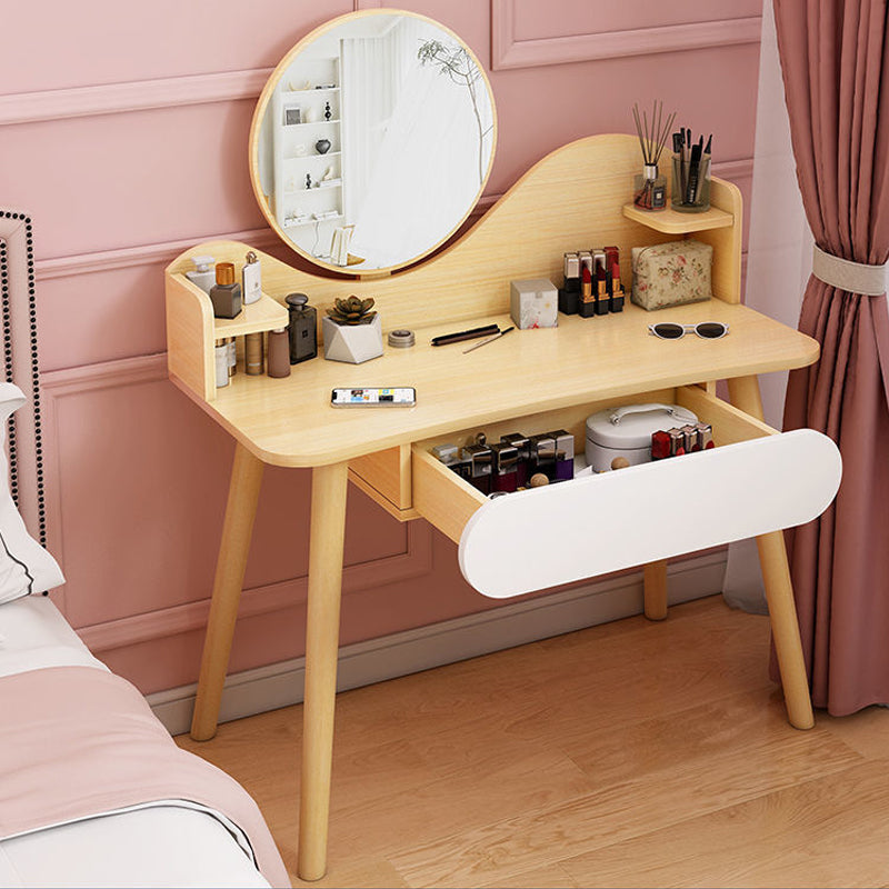 Contemporary 48.03" Height Wooden Dressing Table Mirror Make-up Vanity