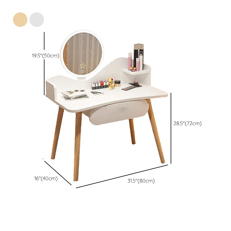 Contemporary 48.03" Height Wooden Dressing Table Mirror Make-up Vanity