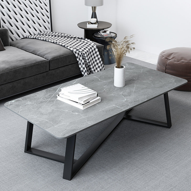 Frame 15.7" H 1 Single Cocktail Table Rectangular Slate Simple Coffee Table