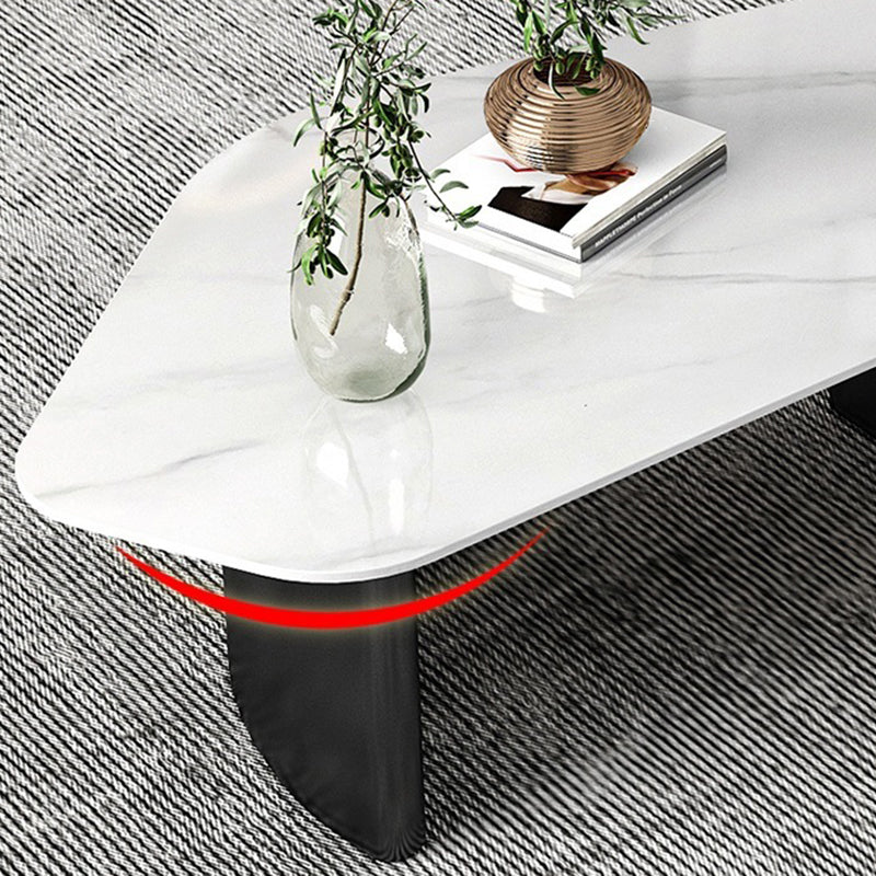 2 - Drawer Irregular Slate Coffee Table 15.7" H 1 Single Coffee Cocktail Table