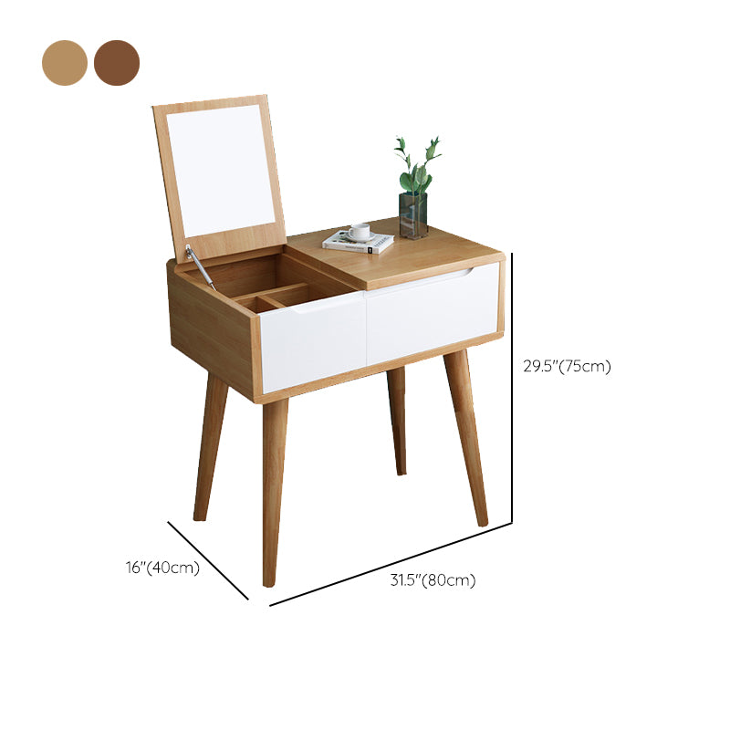 Solid Wood Dressing Table Mirror Make-up Vanity with 1 Drawer