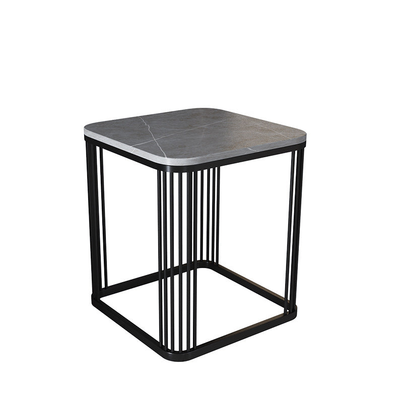 Square Nesting Coffee Table Set Slate Frame Coffee Cocktail Table with Drawer