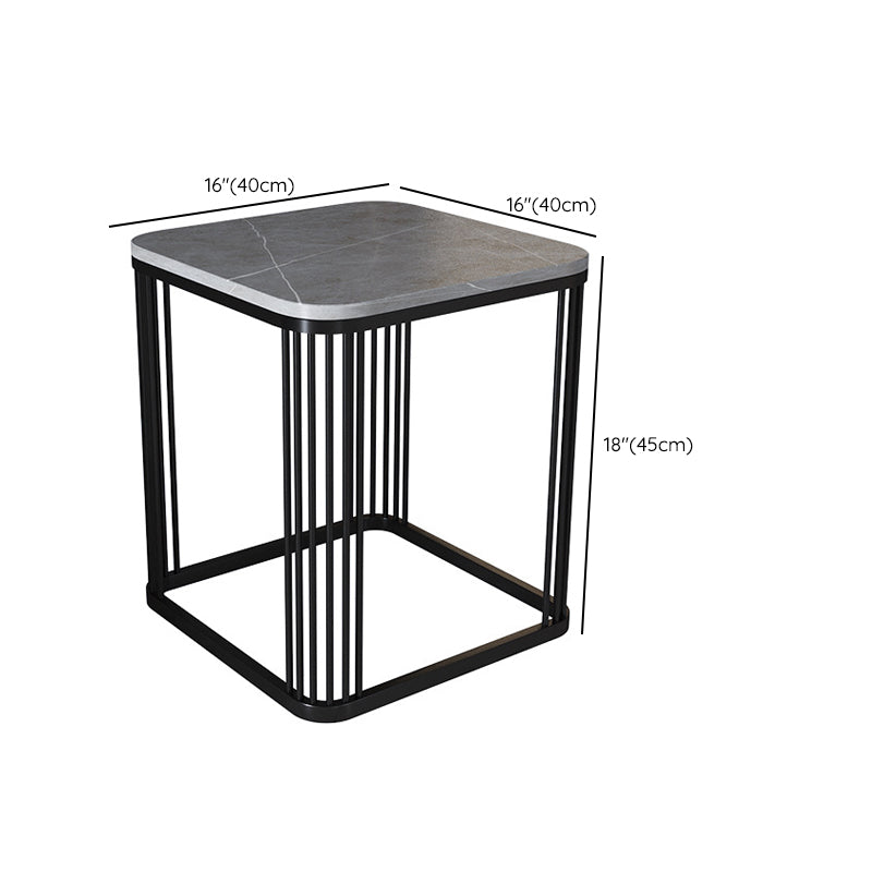 Square Nesting Coffee Table Set Slate Frame Coffee Cocktail Table with Drawer