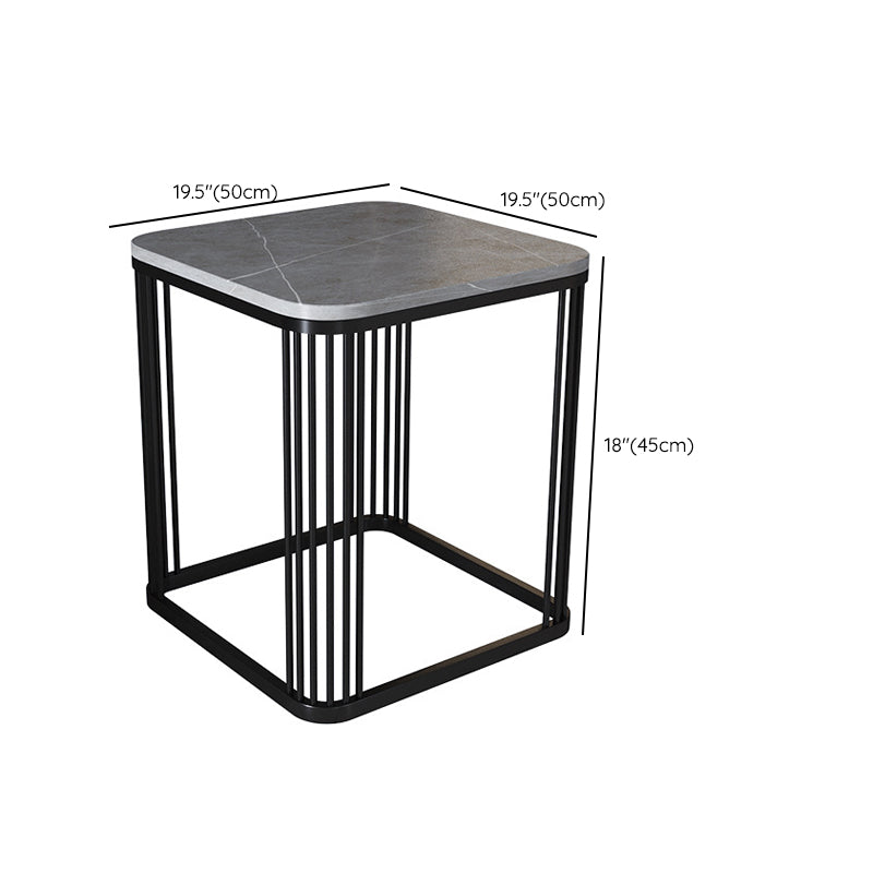 Square Nesting Coffee Table Set Slate Frame Coffee Cocktail Table with Drawer