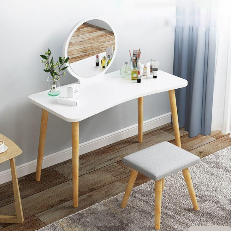 Scandinavian 15.74" Wide Wooden Dressing Table Mirror Make-up Vanity