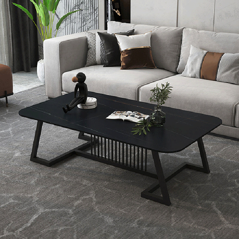 Rectangular Slate 1 Single Coffee Table 17.7-In High Frame Cocktail Table