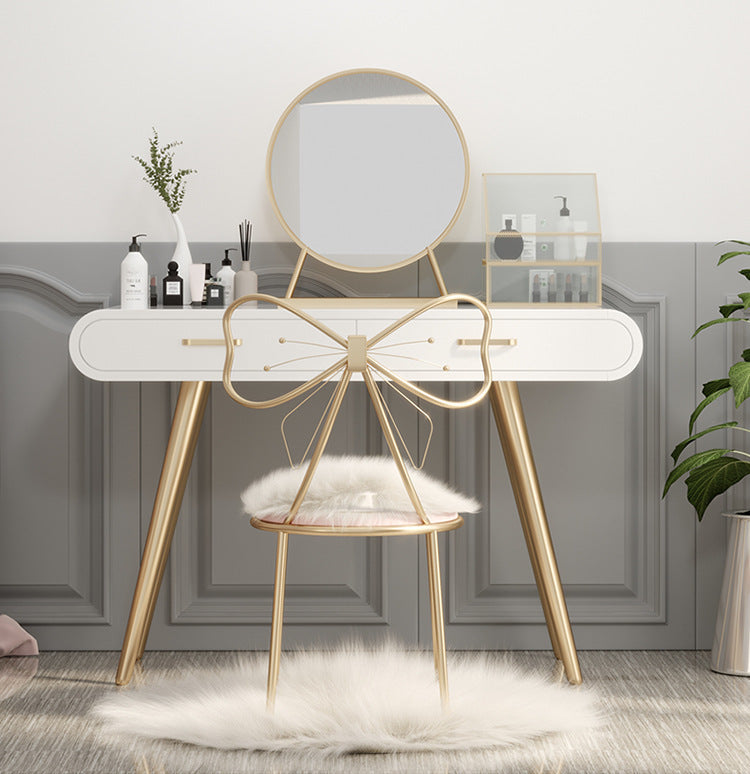Glam Style 2-Drawers Wooden Table Dressing Table Make-up Vanity