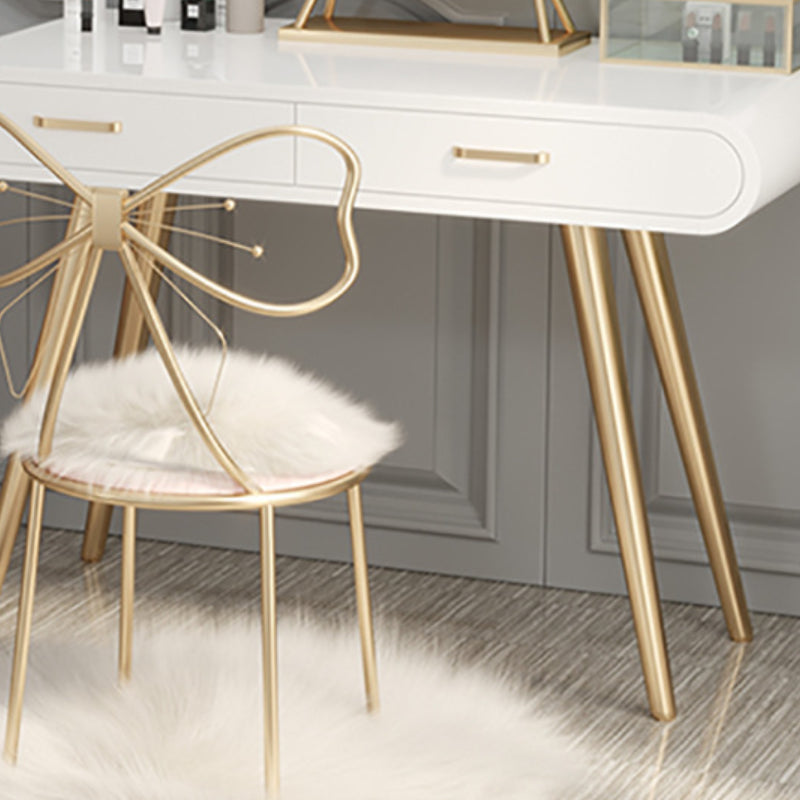Glam Style 2-Drawers Wooden Table Dressing Table Make-up Vanity