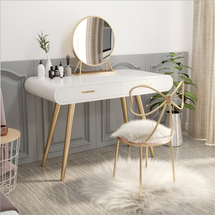 Glam Style 2-Drawers Wooden Table Dressing Table Make-up Vanity