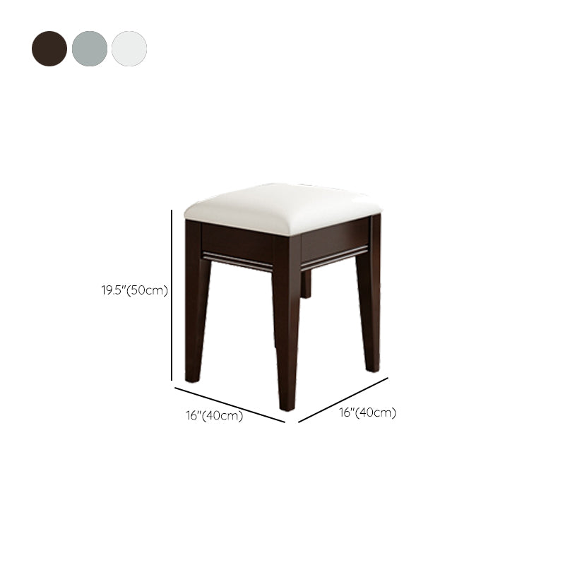Traditional Solid Wood Vanity Makeup Table Set with 3-Drawer and Tri-Folding Mirror