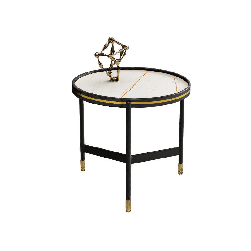 Round Slate 3 Legs Coffee Cocktail Table 2-Piece Coffee Table Set
