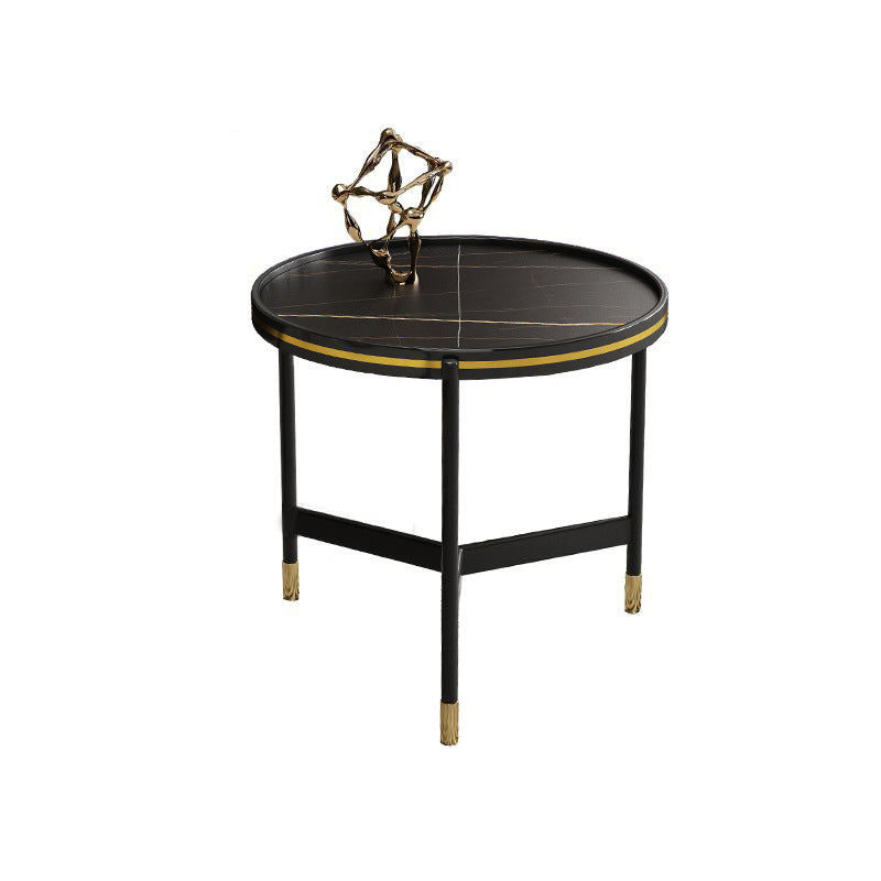 Round Slate 3 Legs Coffee Cocktail Table 2-Piece Coffee Table Set