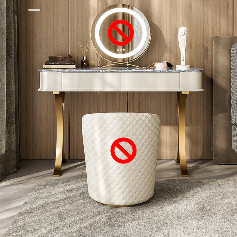 Bedroom Make-up Vanity Luxurious Stone Top Dresser with Padded Stool