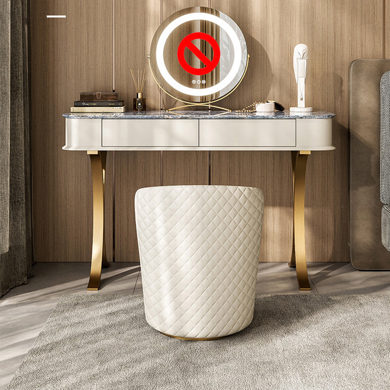 Bedroom Make-up Vanity Luxurious Stone Top Dresser with Padded Stool