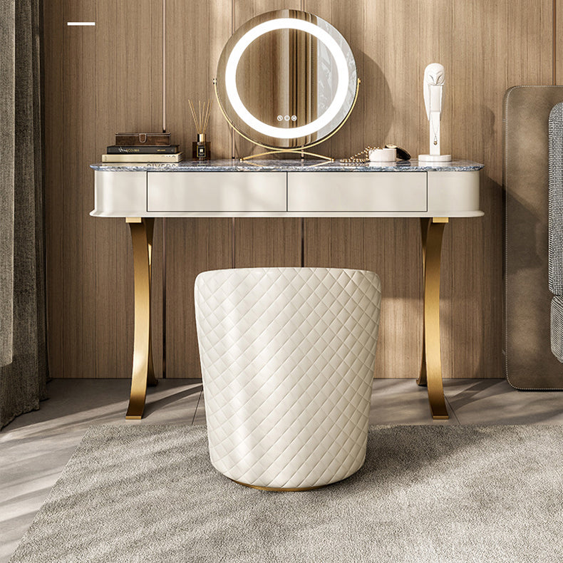 Bedroom Make-up Vanity Luxurious Stone Top Dresser with Padded Stool