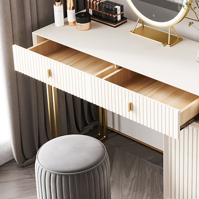 15.74" Wide Dresser with 5 Storage Drawers Cream Vanity Table Glam Style